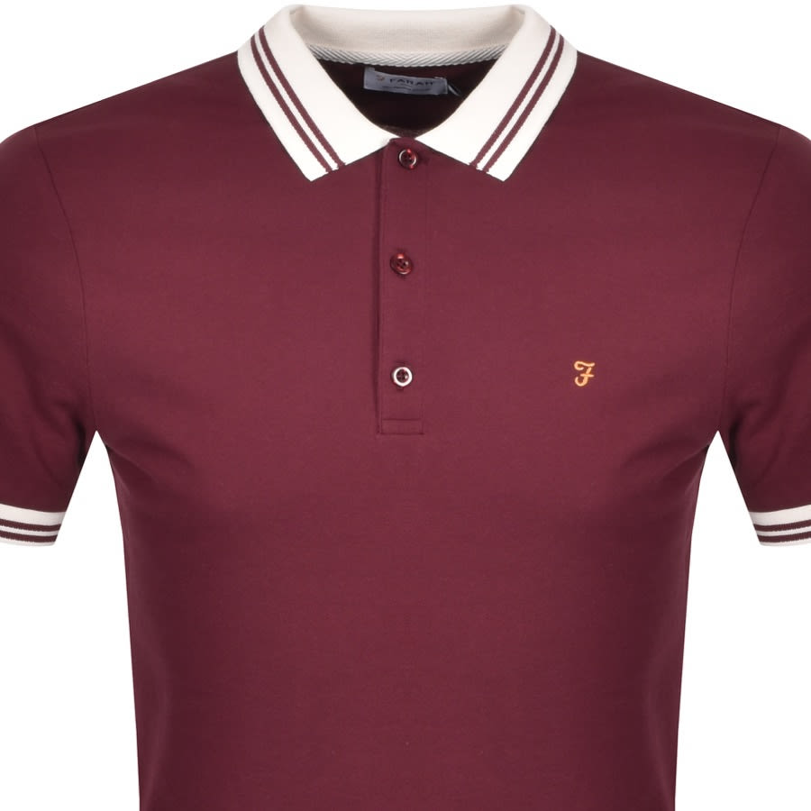 Alternative Image for ProductFarah Vintage Short Sleeve Polo T Shirt Burgundy2